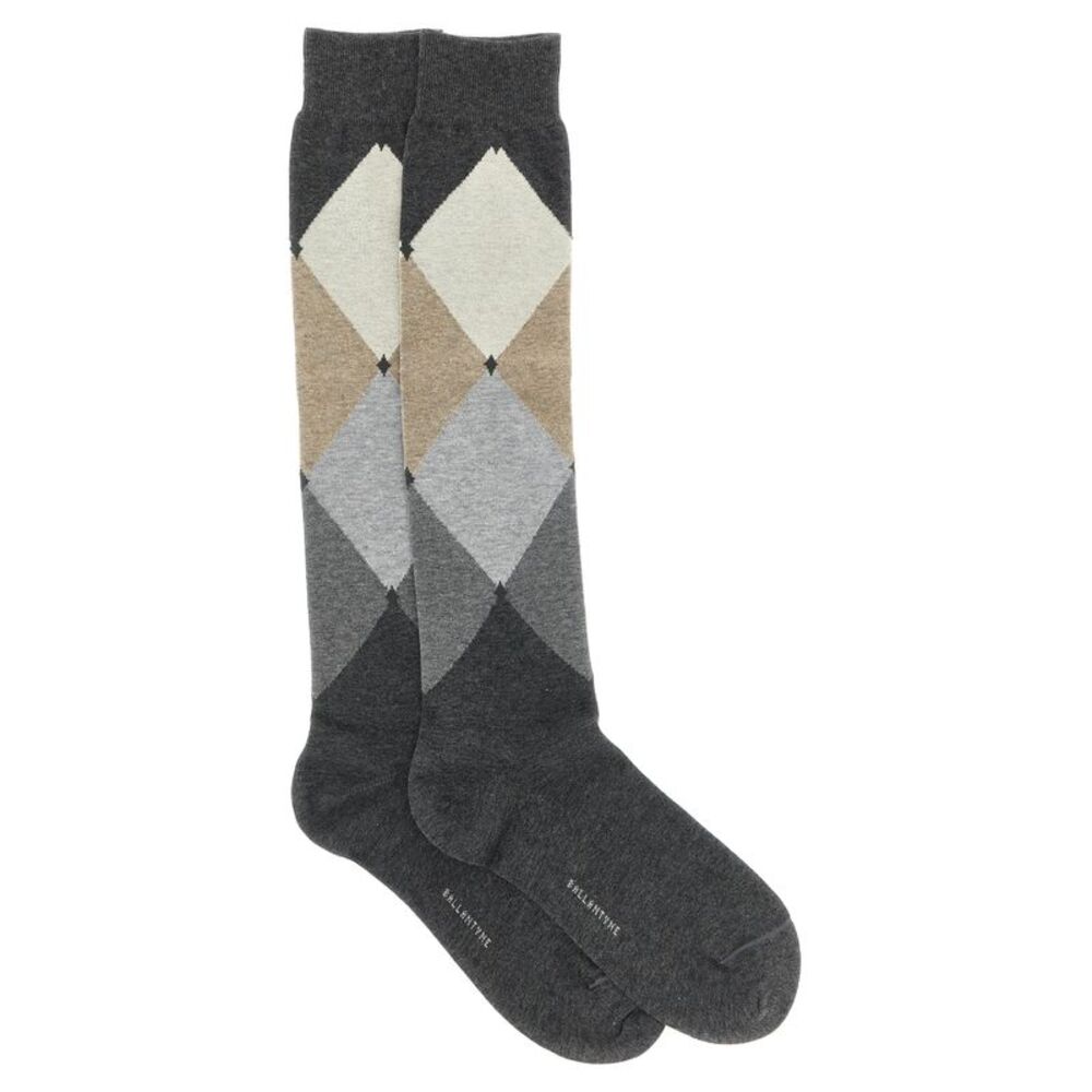 Ballantyne Gray Cotton Men's Socks